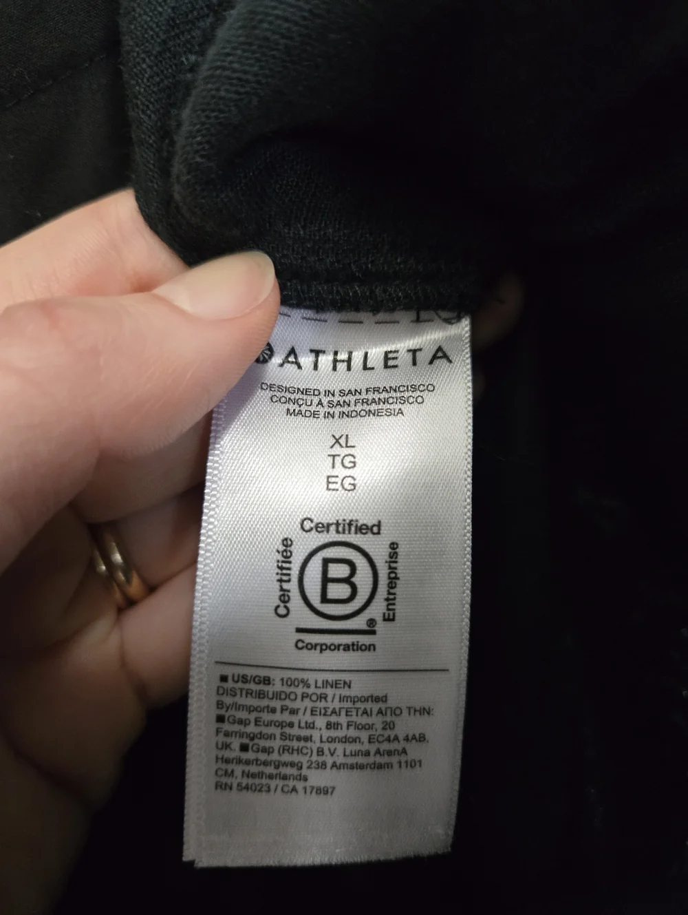 Athleta Women's Retreat Linen Jogger Pant Black Size XL Coastal Minimalist Beach - Picture 7 of 9